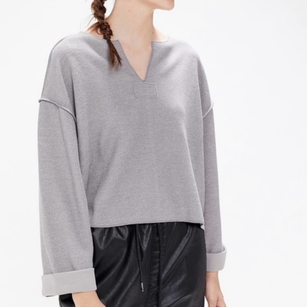 UO Gray Jax Inside Out Oversized Sweater